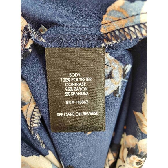 Torrid Women's Navy Blue Floral Sleeveless Tulip Hem Dress Size 4 4X‎ - Picture 5 of 6